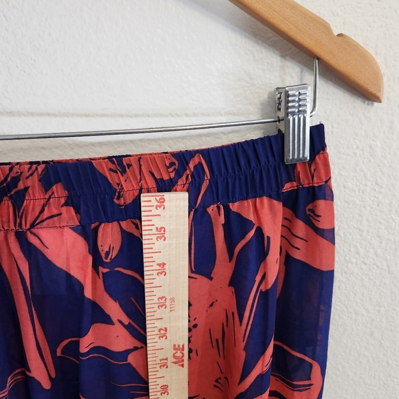 Goa By Japna Maxi Skirt Womens Medium Blue Floral Maxi Swim Cover Up Wrap Boho - Picture 9 of 12